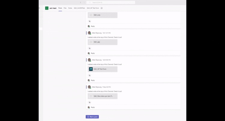 Add Forms tab in Teams channel