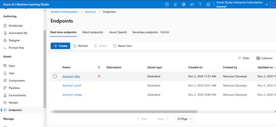 Endpoints tab