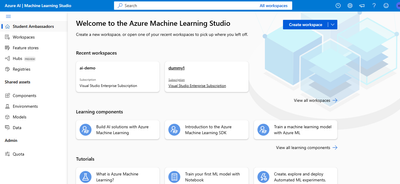 Log into Azure ML Studio