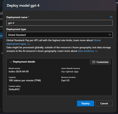 Deploy GPT-4 model