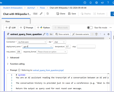 Add the connection to the LLM component