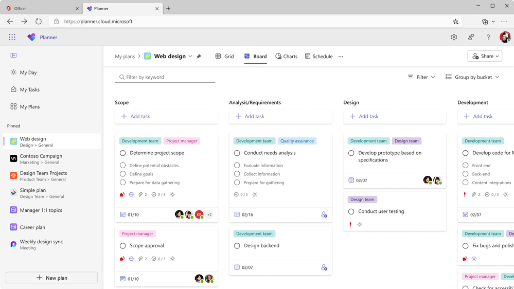 The new Microsoft Planner for the Web.