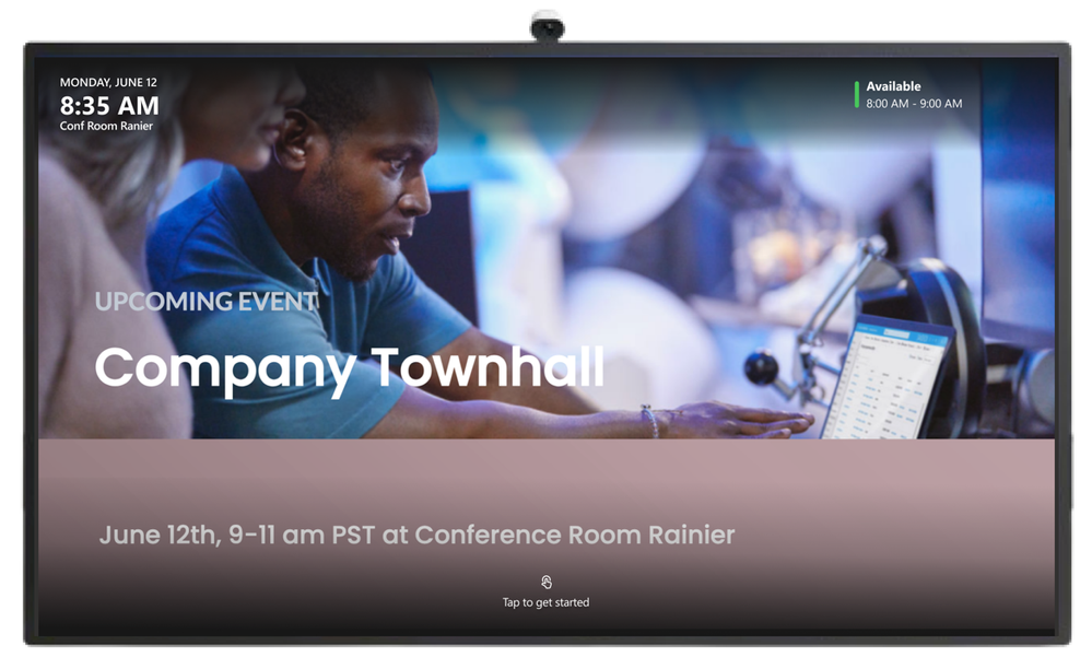 Teams Rooms display as digital signage when idle.