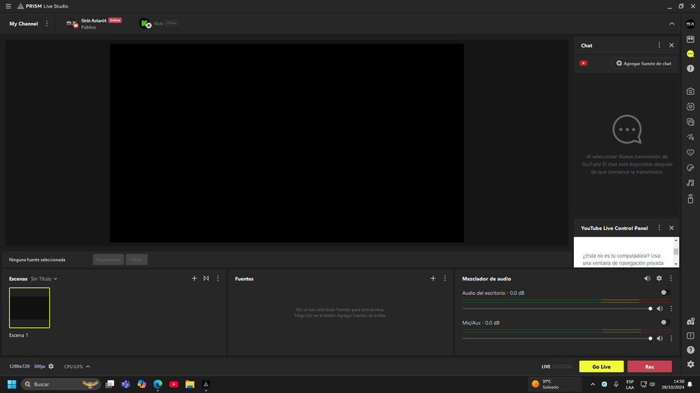 PRISM Live Studio UI