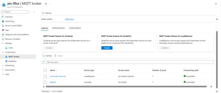 Azure IoT Operations cloud managed MQTT broker