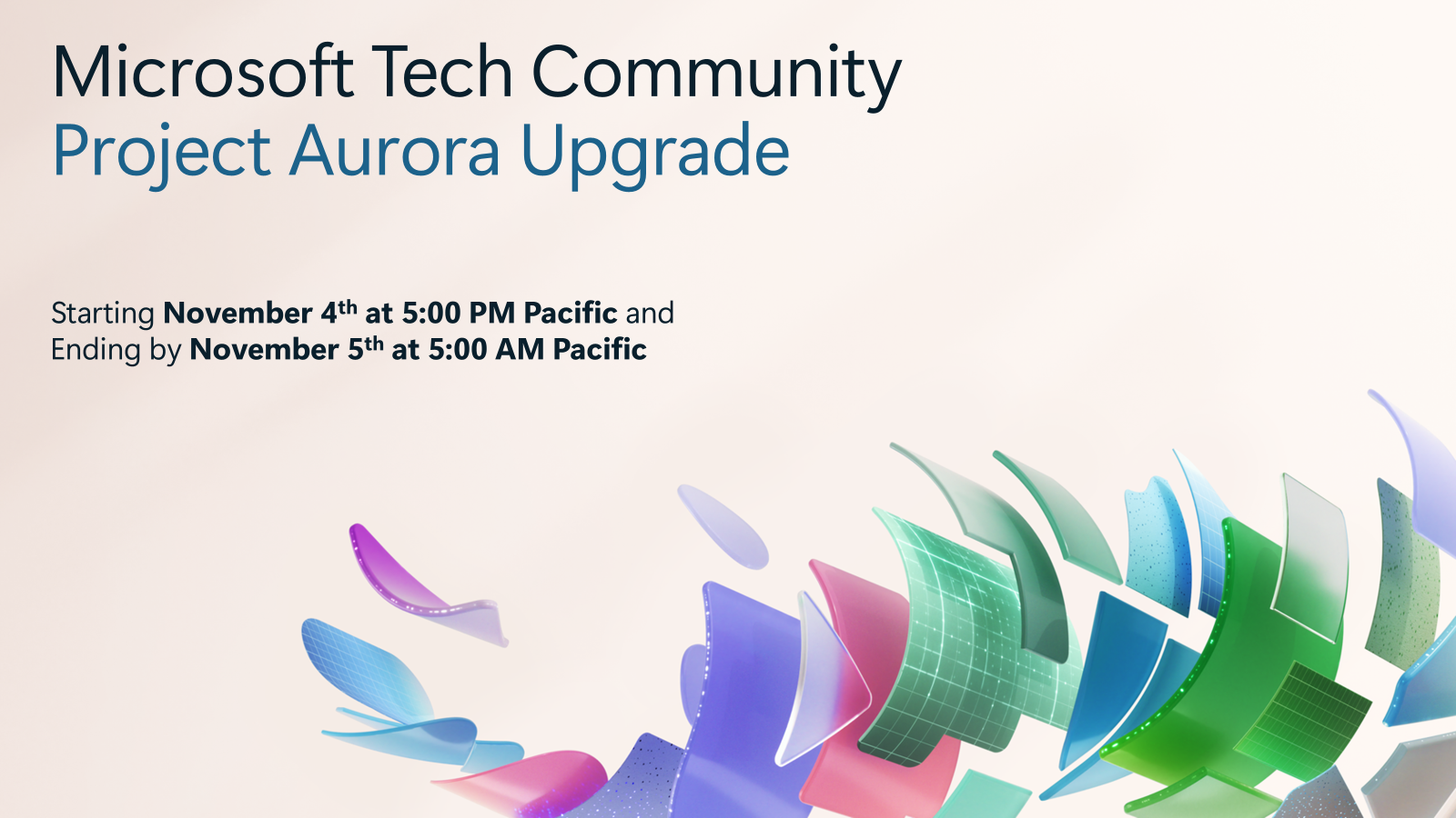 Microsoft Tech Community Aurora Upgrade Notice | Microsoft Community Hub