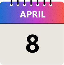 Calendario que se muestra el 8 de abril