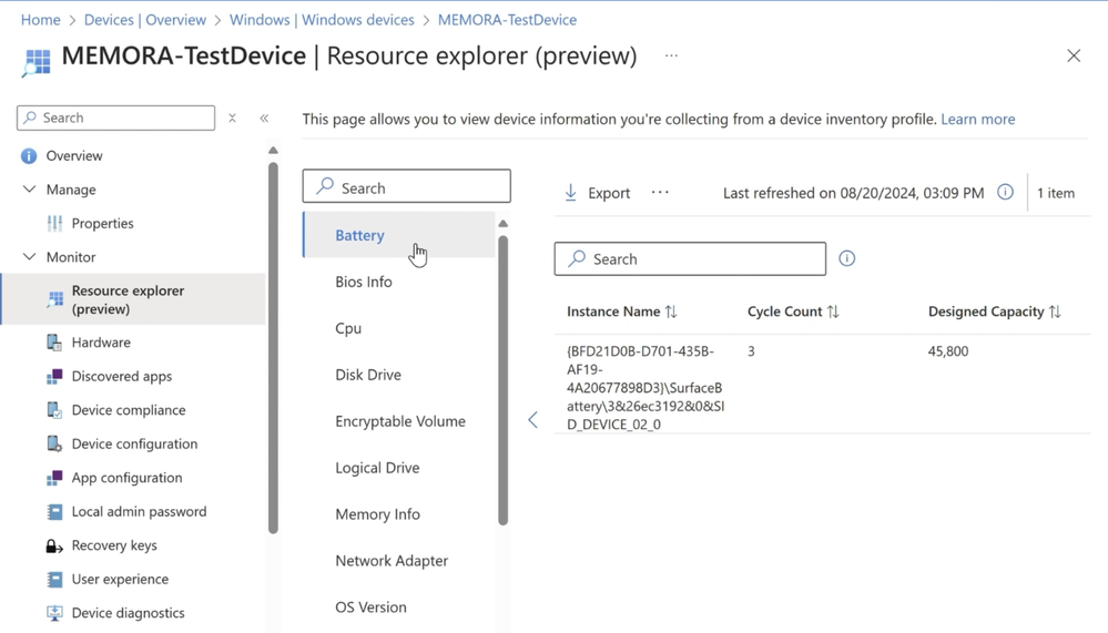 View device inventory in Resource explorer