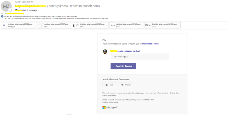 Not receiving missed activity email for the messages received from the ...
