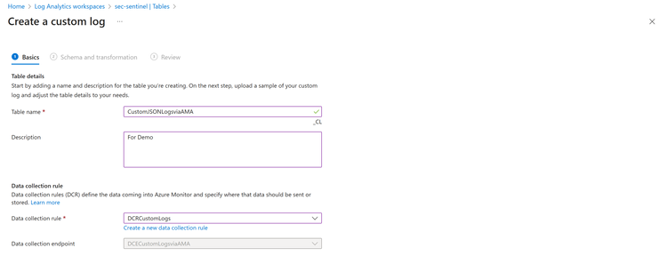 Ingesting custom application logs Text/JSON file to Microsoft Sentinel ...