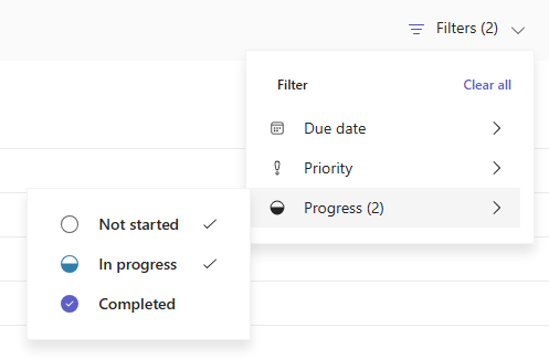 An image showing how to filter only incomplete tasks in a plan