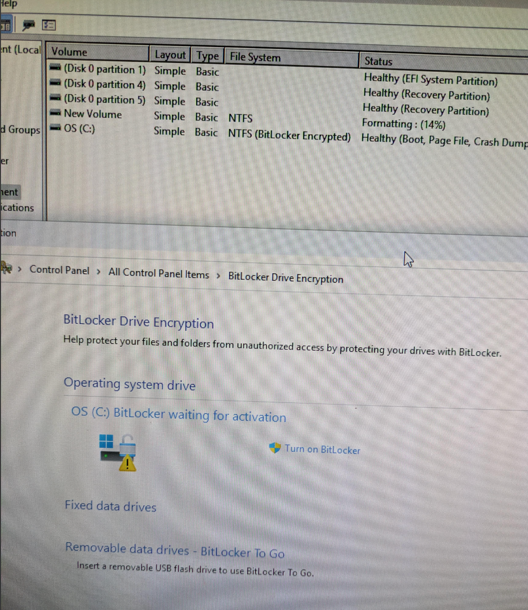 Don't want bitlocker and how to turn it off? | Microsoft Community Hub