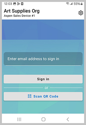 Screenshot of Managed Home Screen sign in with new QR code option.
