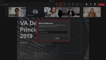 A screenshot of a Teams video meeting with the 