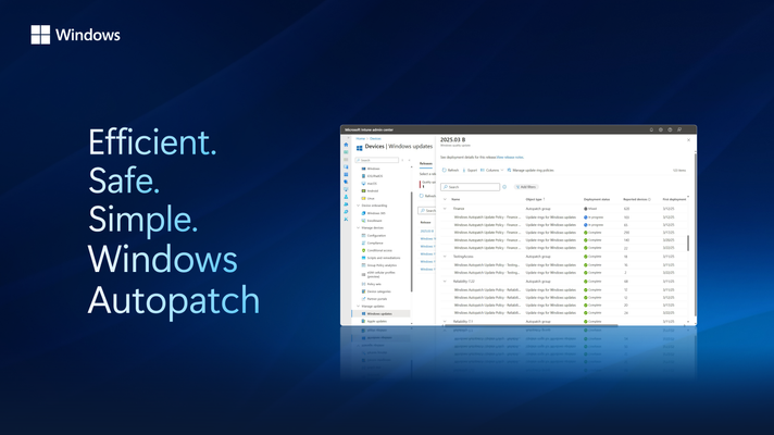 Efficient. Safe. Simple. That's Windows Autopatch