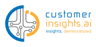 A corporate logo that includes the words Customer Insights dot AI. Insights, democratized.