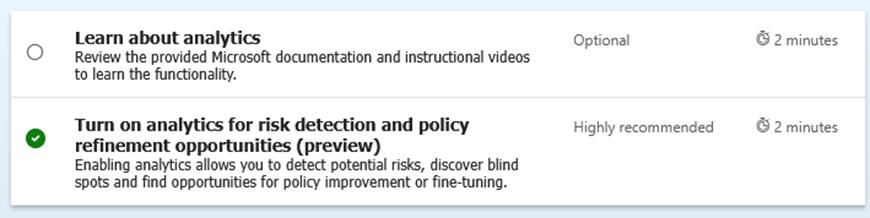 Screenshot of DLP Analytics enablement option