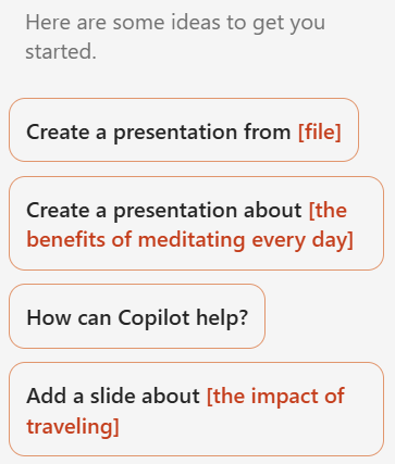 Copilot in options in Power Point