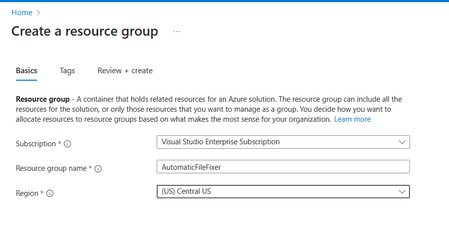 Create a resource group
