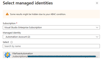 Select managed identities