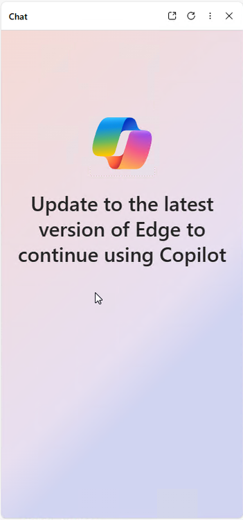 Update to the latest version of Edge to continue using Copilot ...