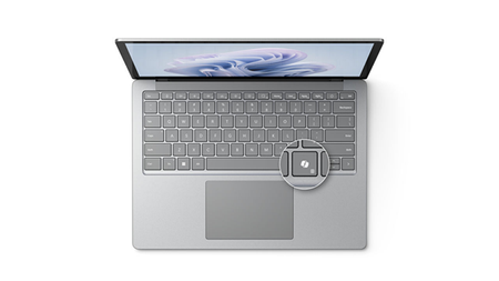 Photo of the Copilot key on new Windows 11 PCs (shown here on a Surface laptop).