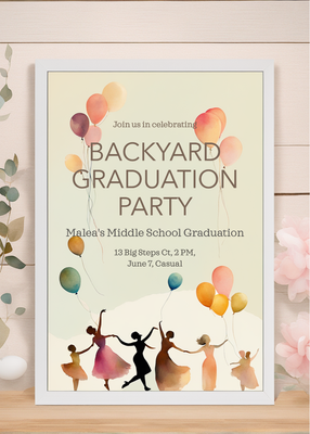 An invitation that reads 