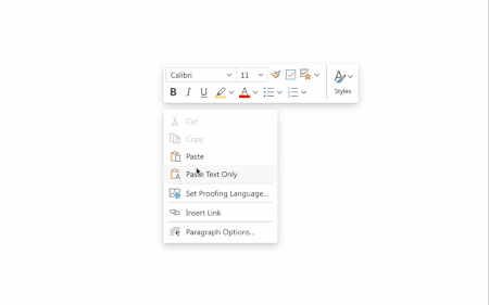 Alt text: A GIF showing a dropdown menu in Microsoft Word. The user right-clicks to open the context menu, selects 