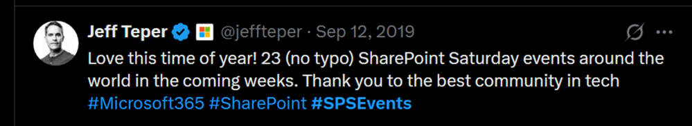 A screenshot of Jeff Tepers post on X dated Sep 12, 2019. The tweet says 
