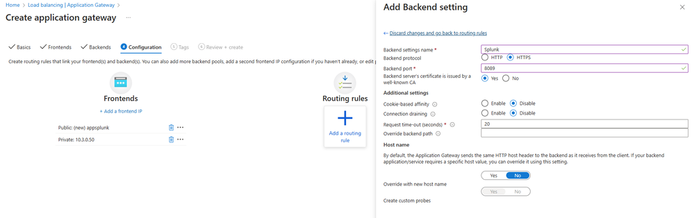 Add routing rule - backend