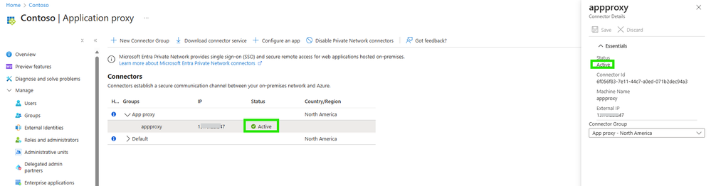 Connector health status