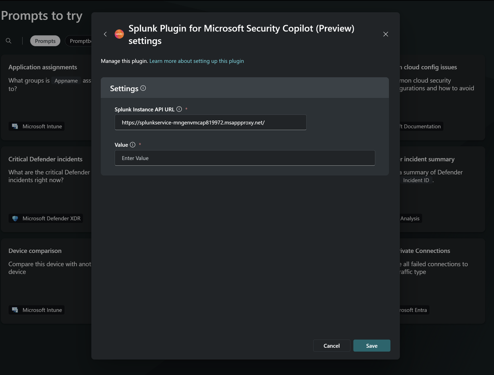 plugin settings