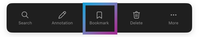 Screenshot showing the location of the Bookmark menu at the bottom of the page