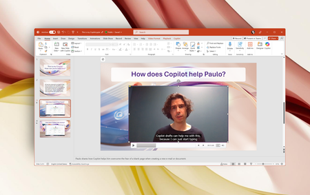 PowerPoint presentation with a video in it
