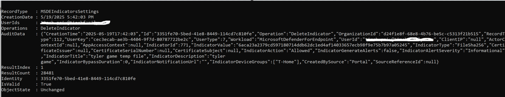 Image 7: Delete Indicator Audit Log