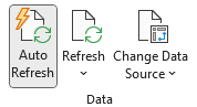 A screenshot of the Auto Refresh button in Microsoft Excel.