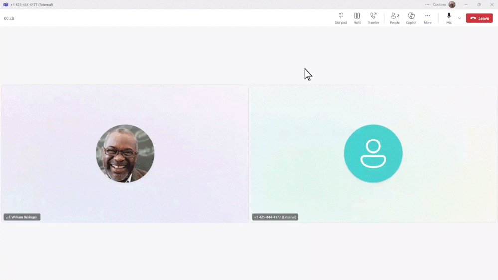 A gif demonstrating how to use Copilot in calls without transcription