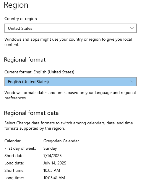 Default Date Format refuses to use system regional settings | Microsoft ...