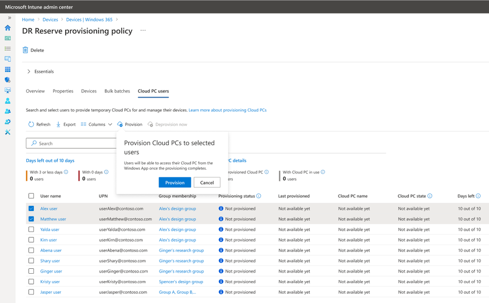 Screenshot of UI showing
