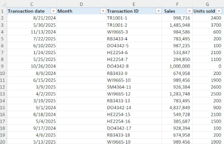 A moving image of formula completion in Microsoft Excel to calculate months.
