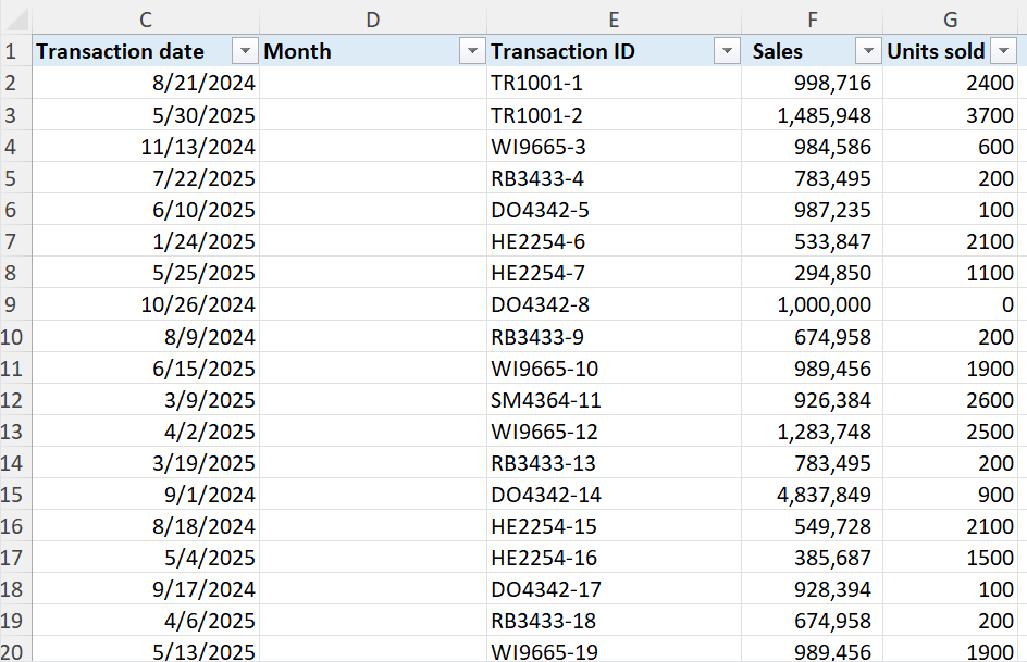 A moving image of formula completion in Microsoft Excel to calculate months.