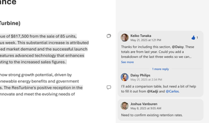Comments with replies in Microsoft Word for the web.