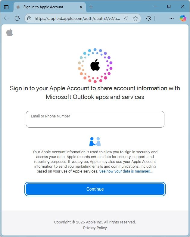 Sign in with your Apple Account in your browser