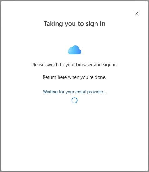 Taking you to sign in window in the new Outlook for Windows