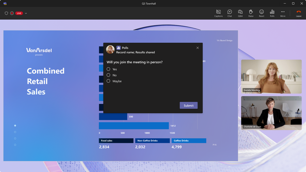 An image of an audience poll in a town hall event