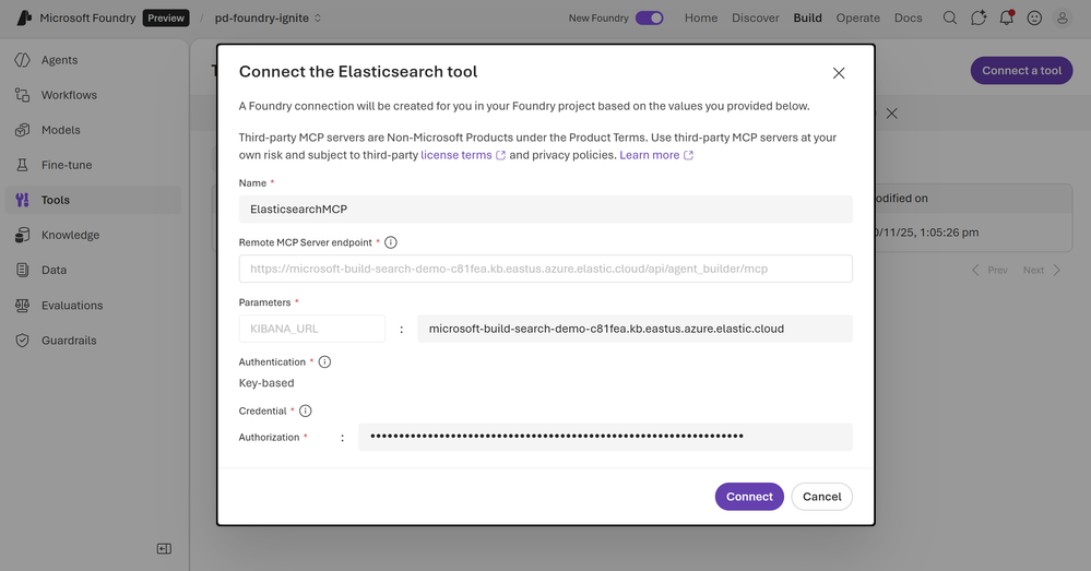 Elasticsearch MCP parameters - Kibana URL and API Key