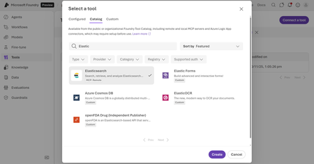 Elasticsearch MCP in Foundry Tool Catalog