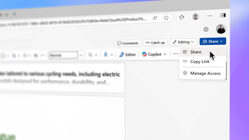 A moving image of the hero link feature in Microsoft Word.