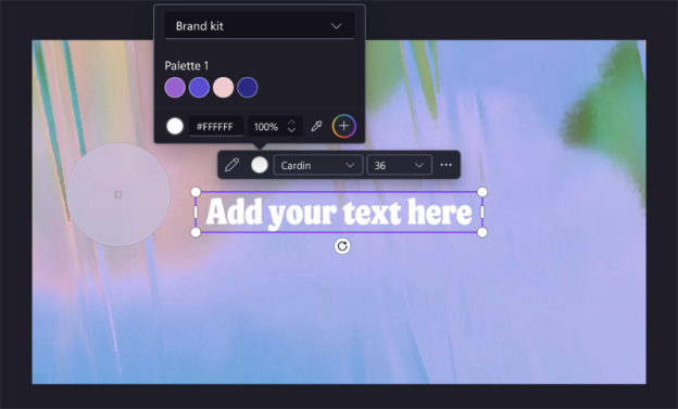 A screenshot of the color picker in Microsoft Clipchamp.