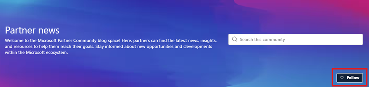 Screenshot of the Partner news center on Tech Community